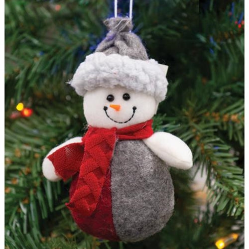 Red & Grey Plush Snowman