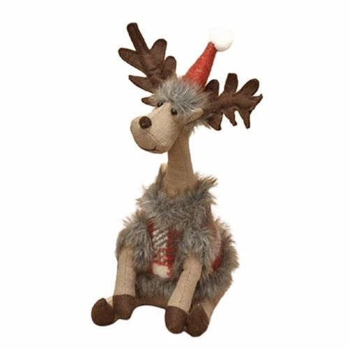 Sitting Plush Long Neck Reindeer