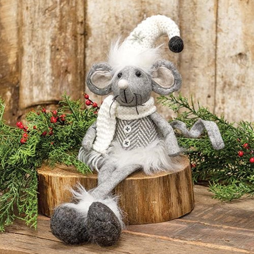 Dangle Leg Plush Gray Mouse