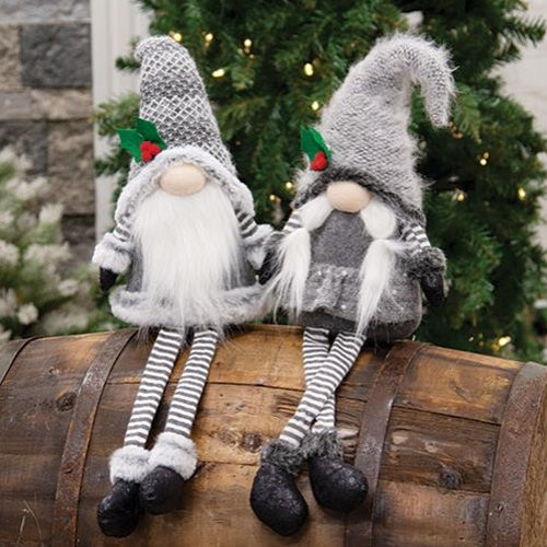 Lg Dangle Leg Mr or Mrs Santa Gnome 2 Asstd.