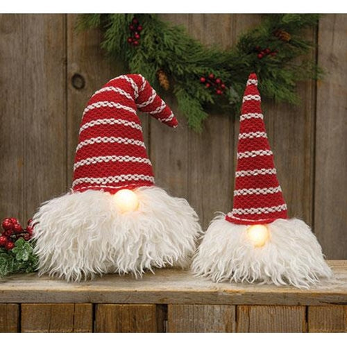 Sm Santa Gnome w/LED Light Nose