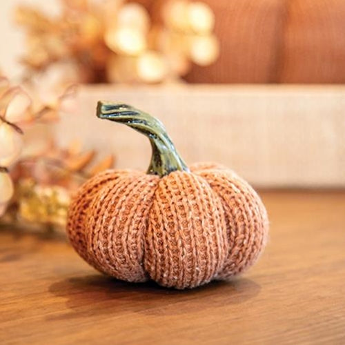 Burnt Orange Knit Pumpkin Small