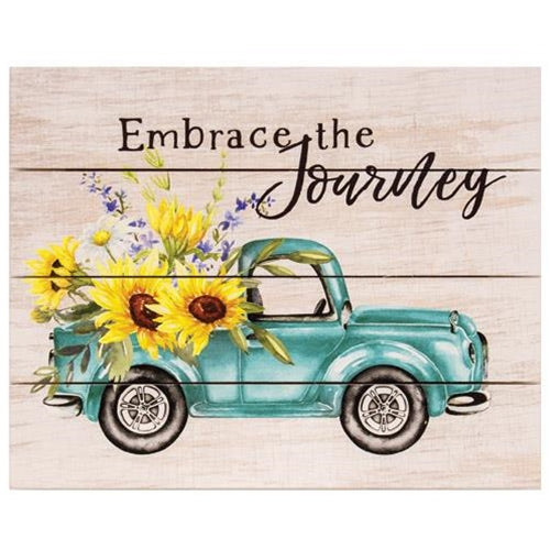 Embrace the Journey Vintage Truck Pallet Art