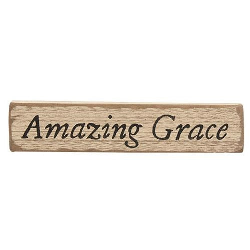 Amazing Grace Distressed White Barnwood Sign