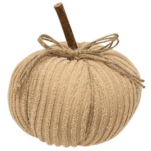 Cream Chenille Pumpkin 6 inch