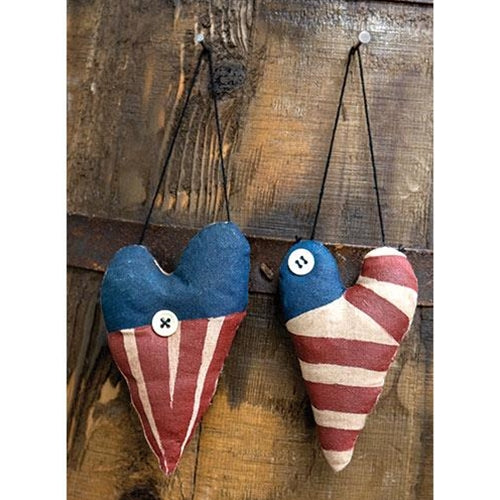 Americana Heart Ornament 2 asstd.