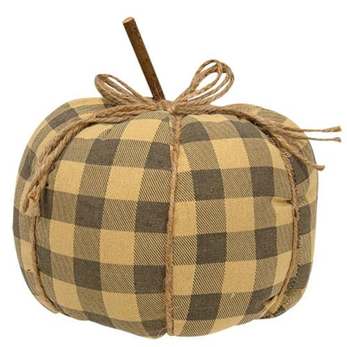 Gray Buffalo Check Pumpkin 7.25"*