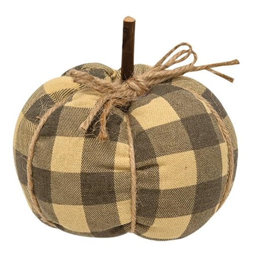 Gray Buffalo Check Pumpkin 4.5" x 4.75"