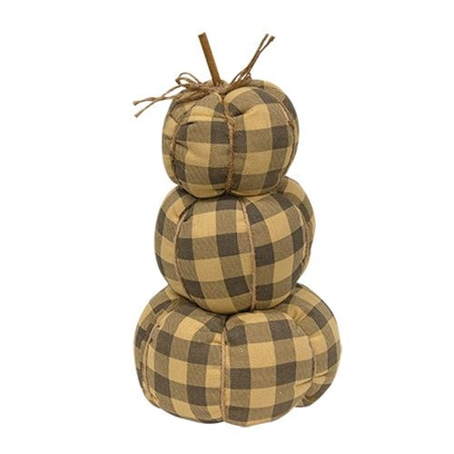 Gray Buffalo Check Pumpkin Stack