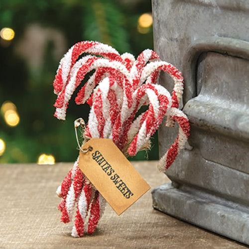 12/Set Sparkle Chenille Candy Canes