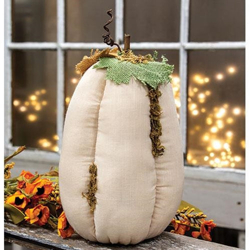 Mossy White Stuffed Pumpkin