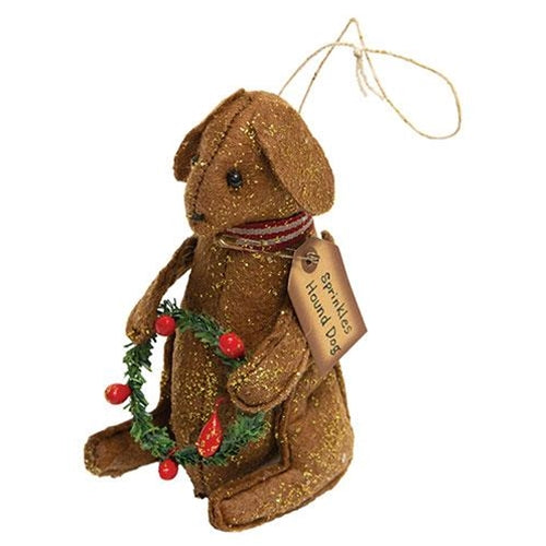 Sprinkles Hound Dog Ornament