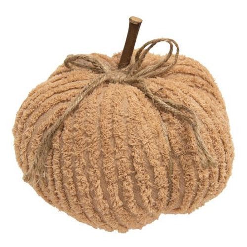 Dusty Orange Chenille Pumpkin 6"