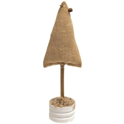 Burlap Christmas Tree on Base 12"