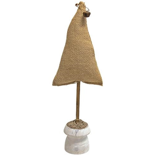 Burlap Christmas Tree on Base 17"