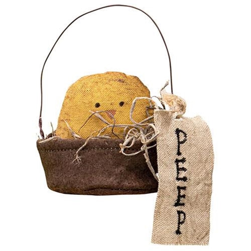 Primitive Fabric Chick in Peep Basket