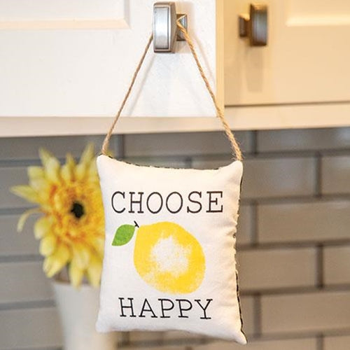 Choose Happy Lemon Pillow Ornament