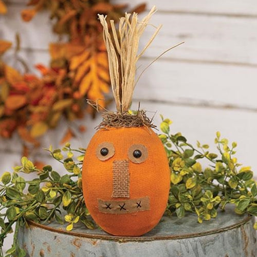 Primitive Orange Pumpkin Face