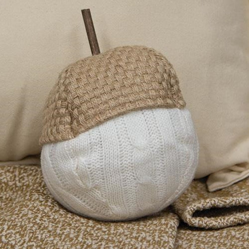 Tan & White Knit Acorn