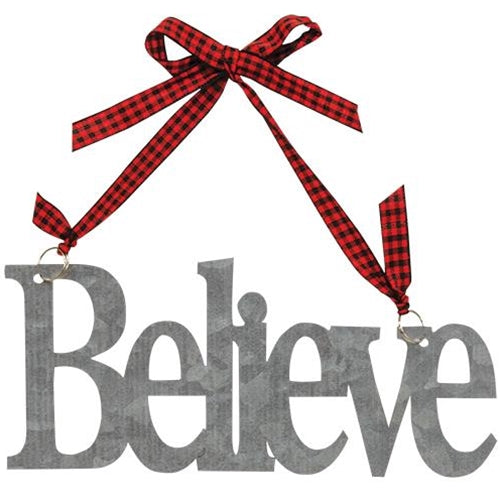 Galvanized Believe Ornament