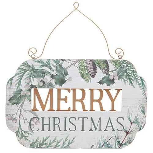 Merry Christmas Greenery Plaque