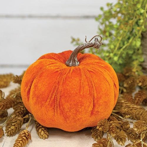 Orange Velvet Pumpkin 6.5"