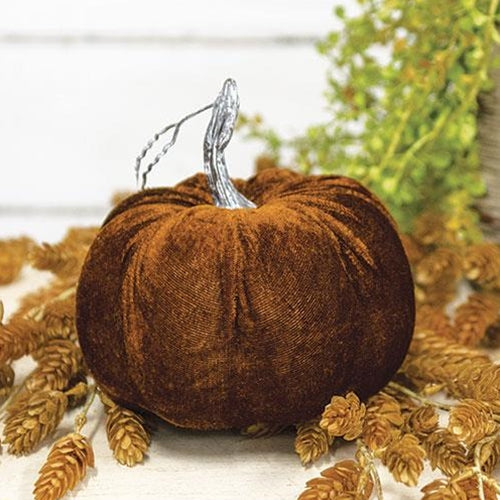 Brown Velvet Pumpkin 6.5"