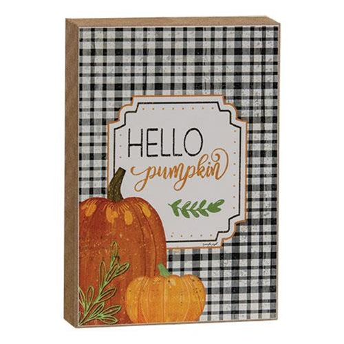 Hello Pumpkin Plaid Block