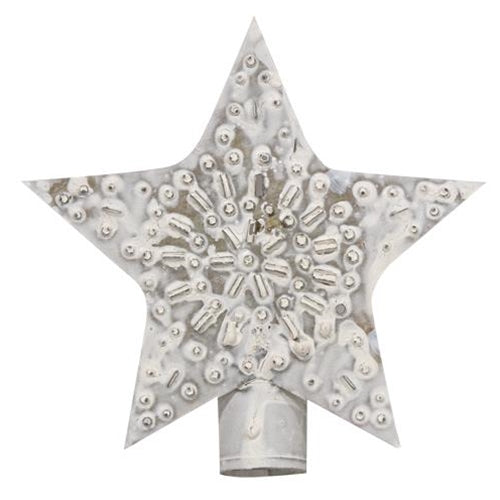 Whitewashed Star Tree Topper 5"