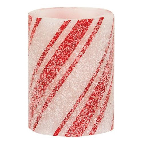 Multi-Stripe Candy Cane Timer Pillar 3" x 4"