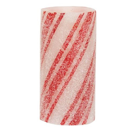 Multi-Stripe Candy Cane Timer Pillar 3" x 6"