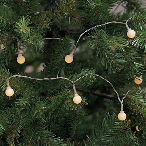 White Ball Berry LED String LIghts 40ct