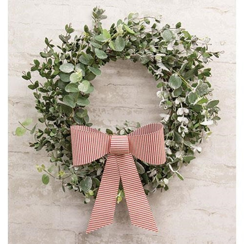 Red & White Striped Hanging Bow