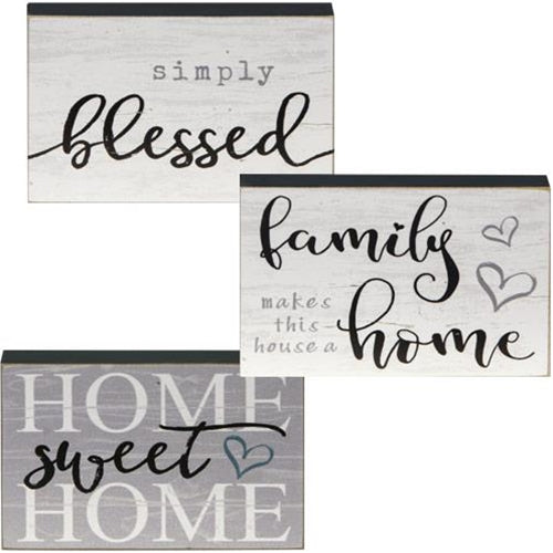 Wood Sayings Block 2-7/8" x 4-3/8" Assorted