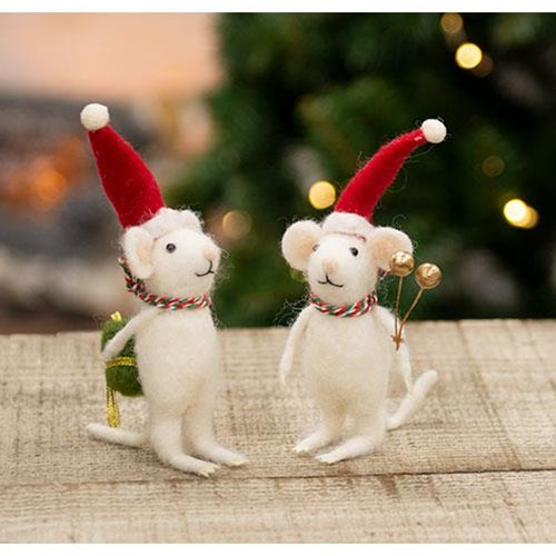 Felted Mouse Ornament 2 Asstd.