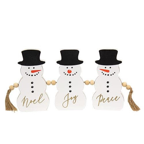 Snowman Noel Joy Peace Sitter