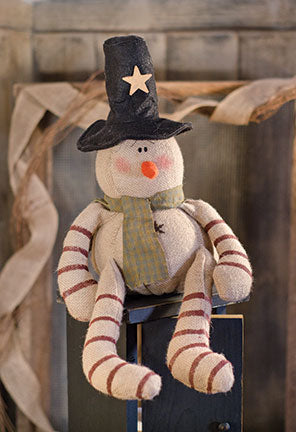 Candy Cane Burlap Snowman