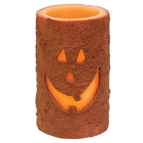 Jack O Lantern Timer Pillar 6"