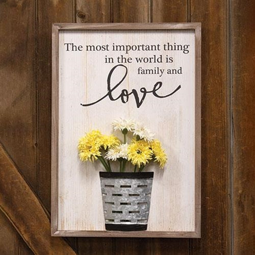 Family and Love Flower Pocket Sign