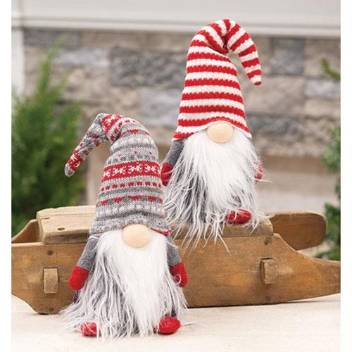 Santa Gnome with Striped Hat 2 Asstd.