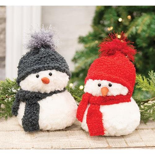 Sm Sitting Snowman w/Hat & Scarf 2 Asstd.