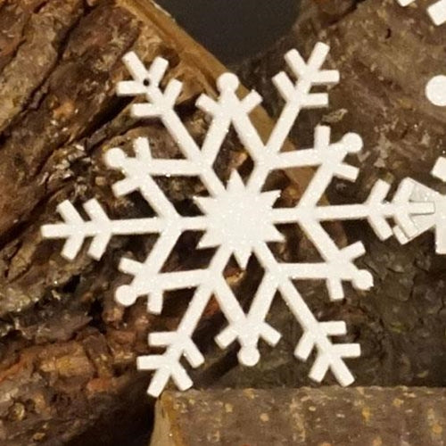 Sm White Snowflake Ornament