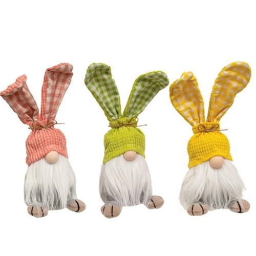 Gingham Waffle Bunny Gnome 3 Asstd.