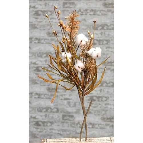 Cotton & Fall Grass Branch 28"