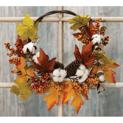 Country Autumn Harvest Half Wreath