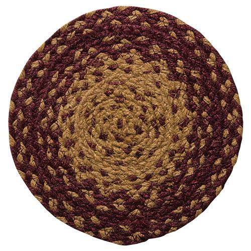 Burgundy/Tan Braided Trivet