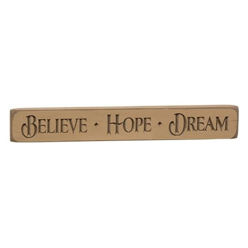 Believe Hope Dream Engraved Block 12"