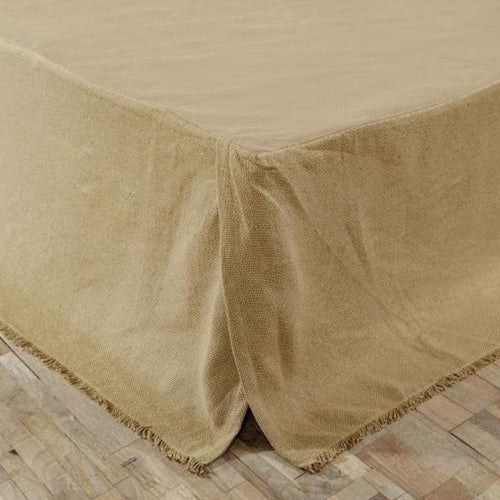 *Burlap Fringed King Bed Skirt