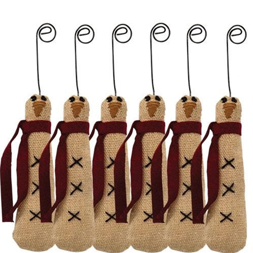 6/Set Skinny Snowman Ornaments