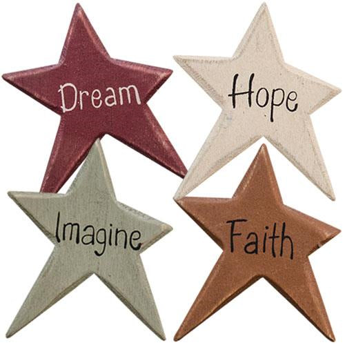 4/Set Colorful Star Word Magnets